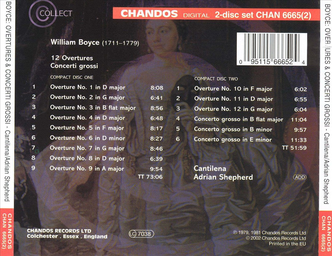 William Boyce: 12 Overtures: Concerti grossi cover art