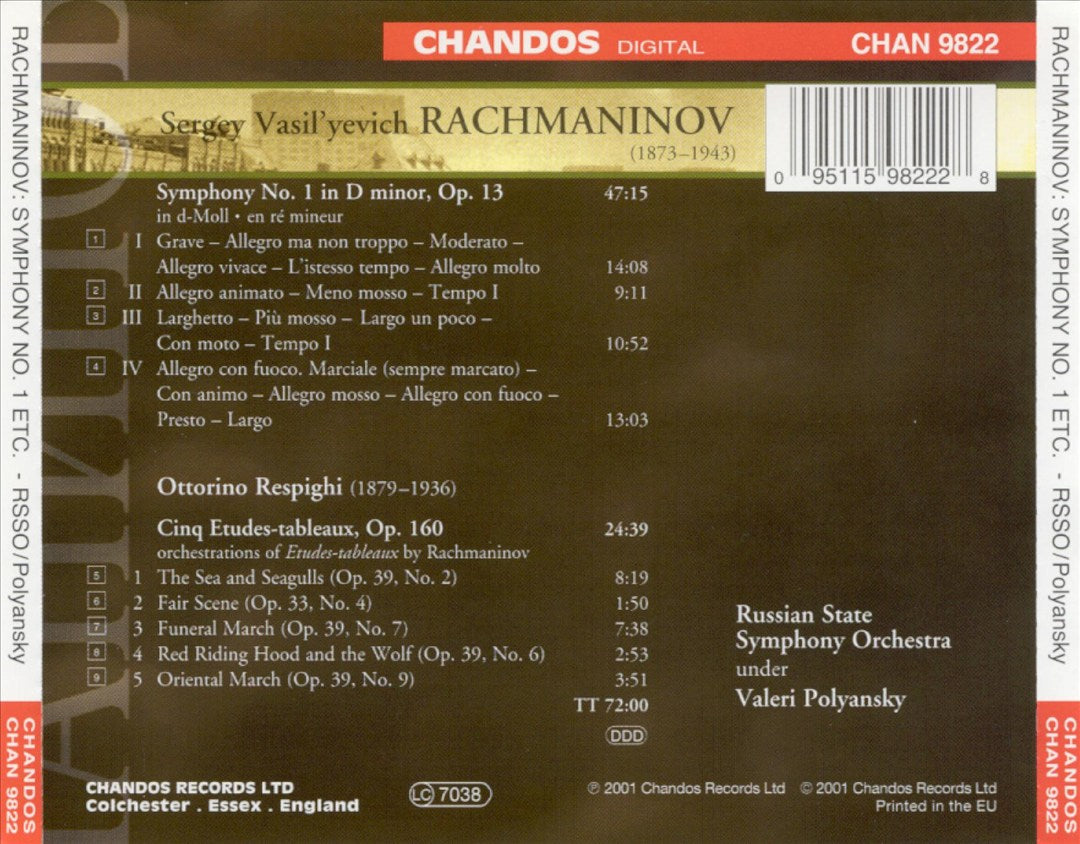 Rachmaninov: Symphony 1; Respighi: Etudes-tableaux cover art