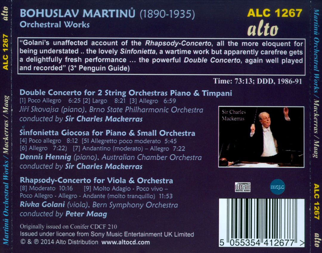 Martinu: Double Concerto; Sinfonietta Giocosa; Rhapsody-Concerto cover art