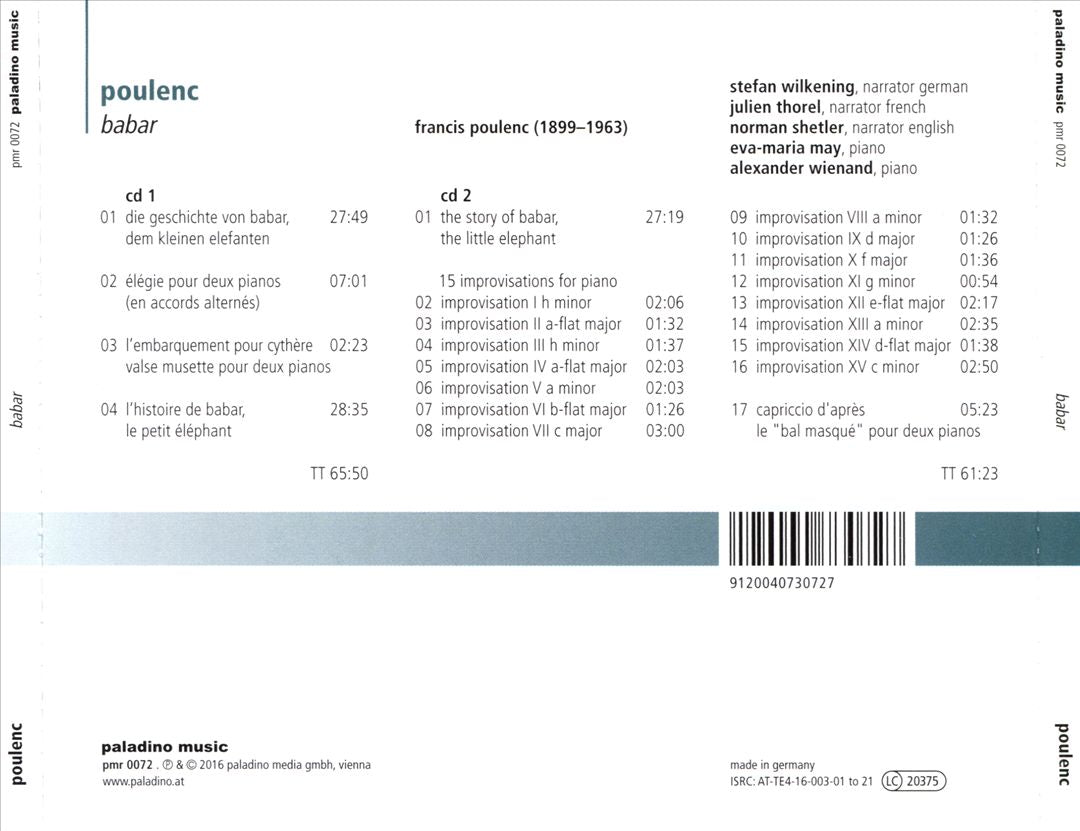 Poulenc: Babar cover art