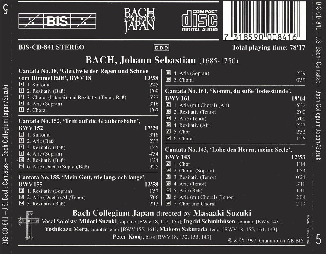 Bach: Cantatas, Vol. 5 cover art