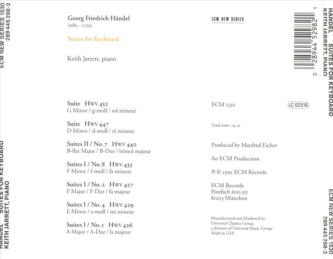 Händel: Suites for Keyboard cover art