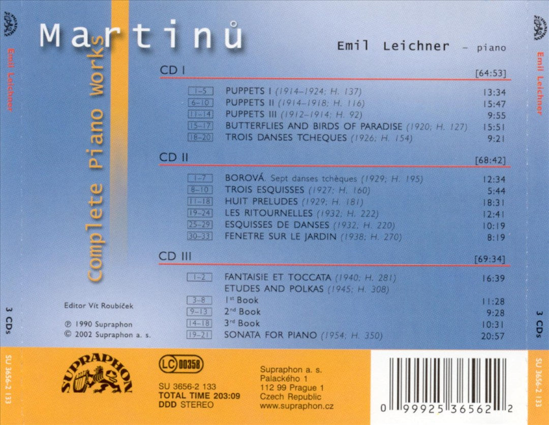 Martinu: Complete Piano Works cover art