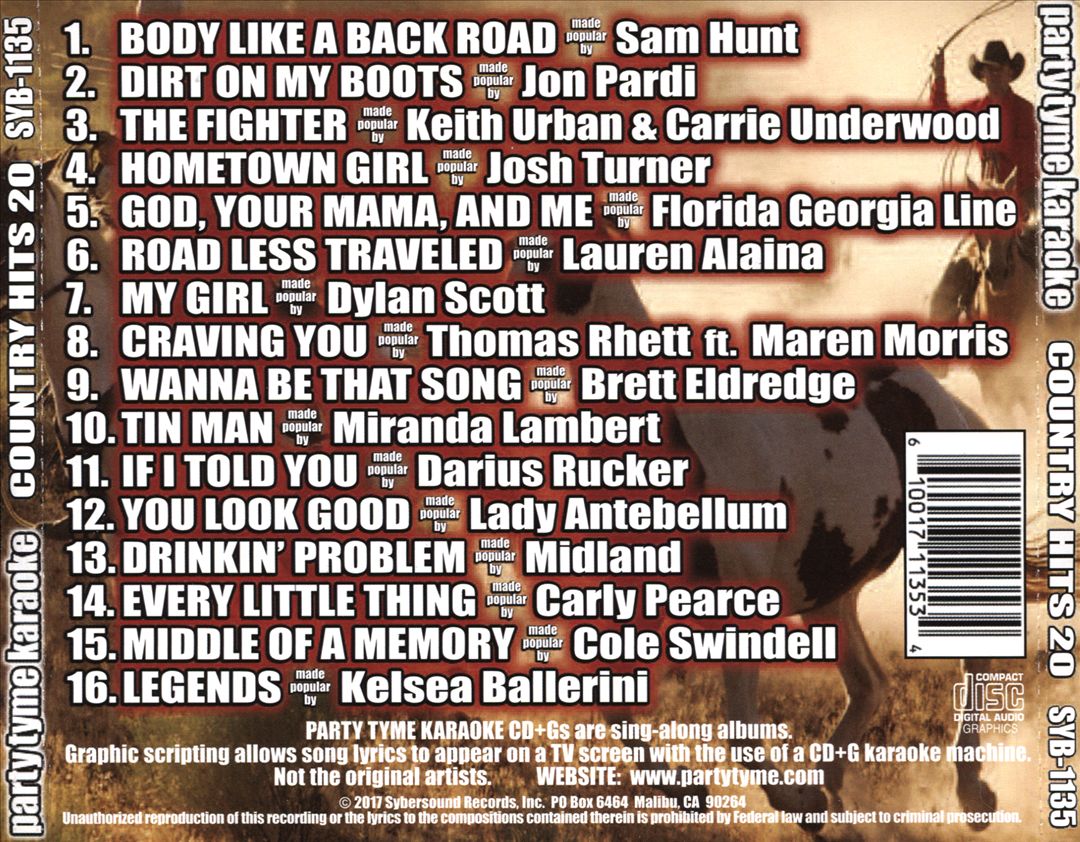 Party Tyme Karaoke: Country Hits, Vol. 20 cover art
