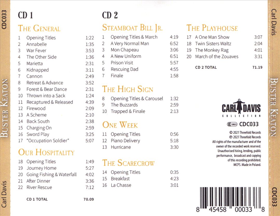 Buster Keaton: The Carl Davis Soundtracks cover art
