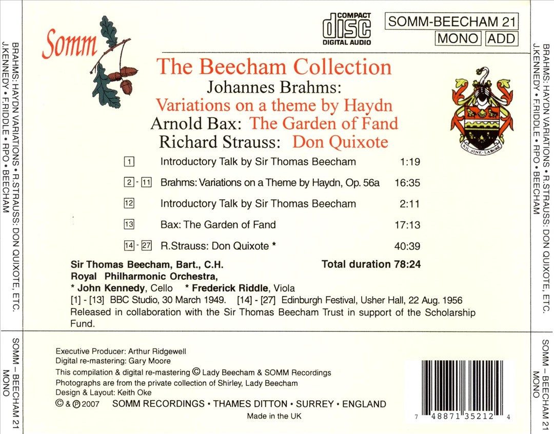 Brahms: Haydn Variations; R. Strauss: Don Quixote cover art
