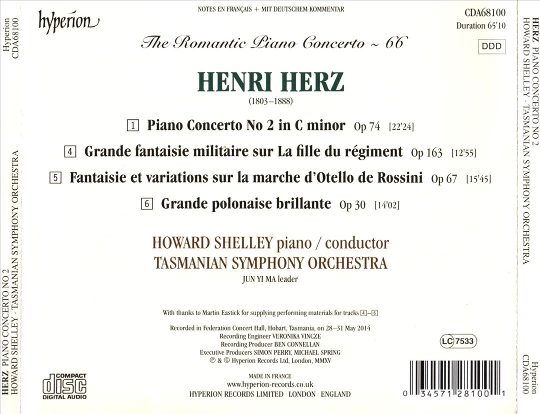 Romantic Piano Concerto, Vol. 66 - Herz: Piano Concerto No. 2 cover art