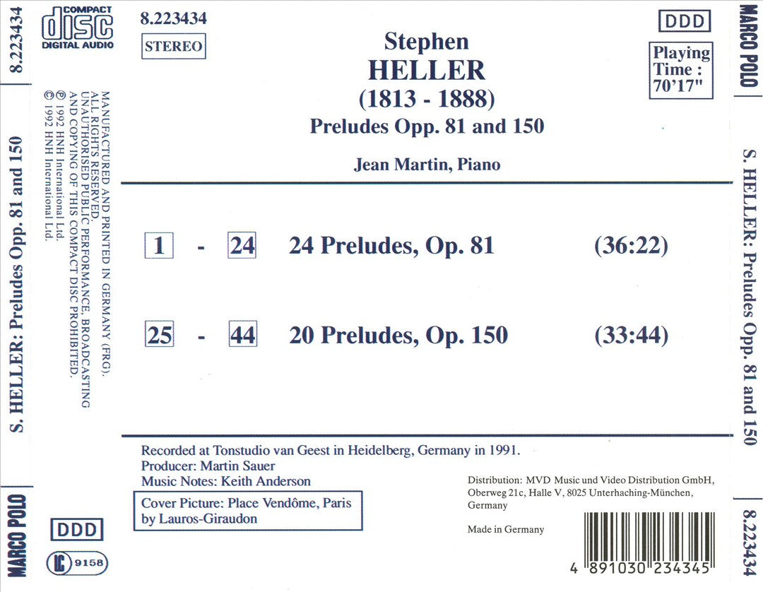 Stephen Heller: Preludes, Opp. 81 & 150 cover art