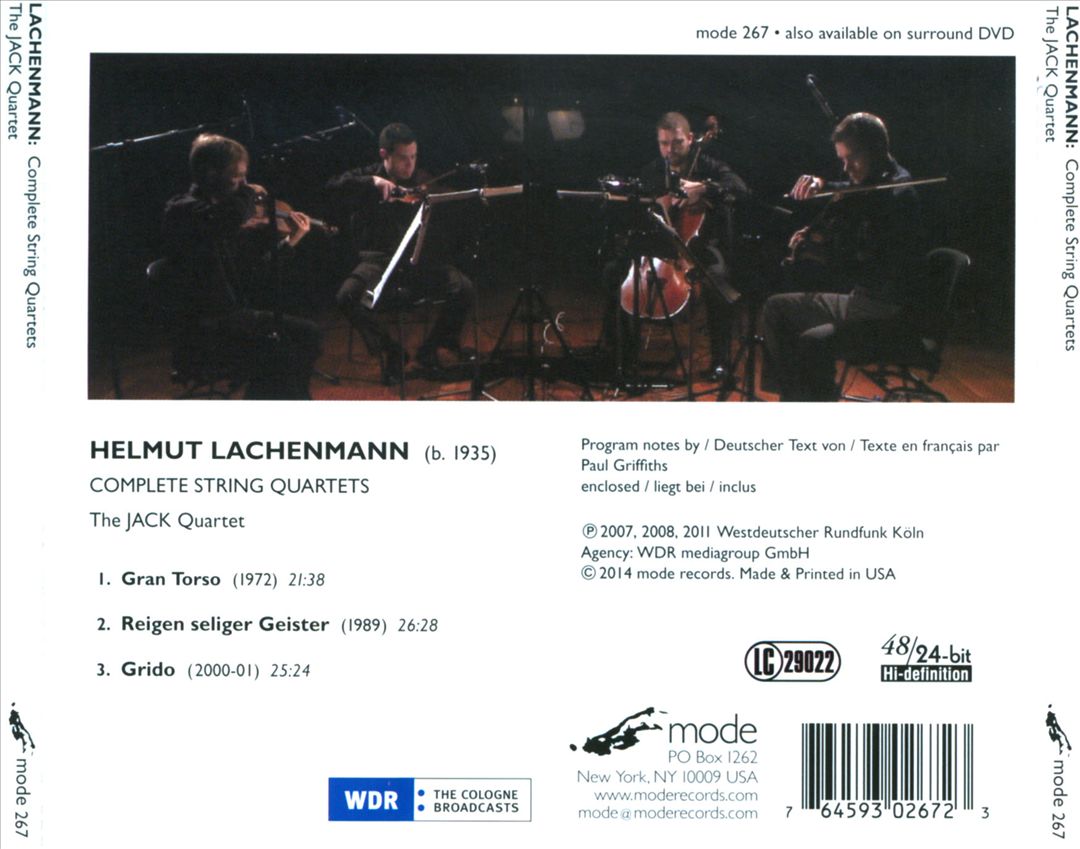 Lachenmann: Complete String Quartets cover art
