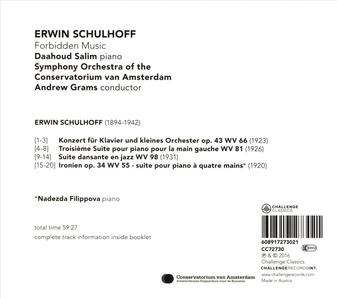 Erwin Schulhoff: Forbidden Music cover art