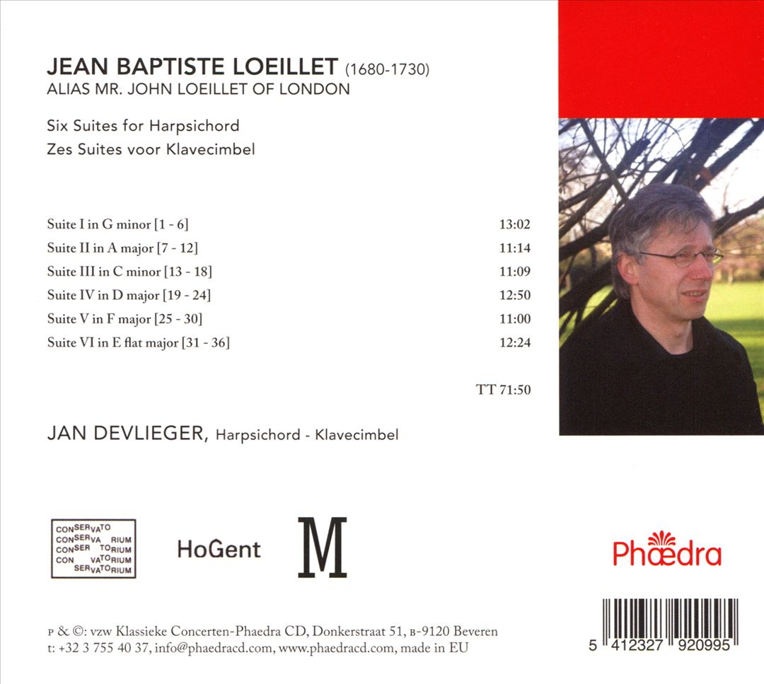 In Flanders' Fields, Vol. 99: Jean Baptiste Loeillet - Six Suites for Harpsichord cover art