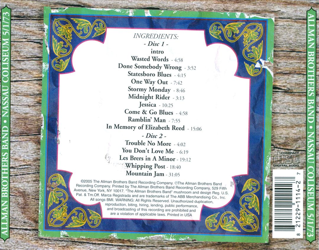 Nassau Coliseum, Uniondale, NY: 5/1/73 cover art
