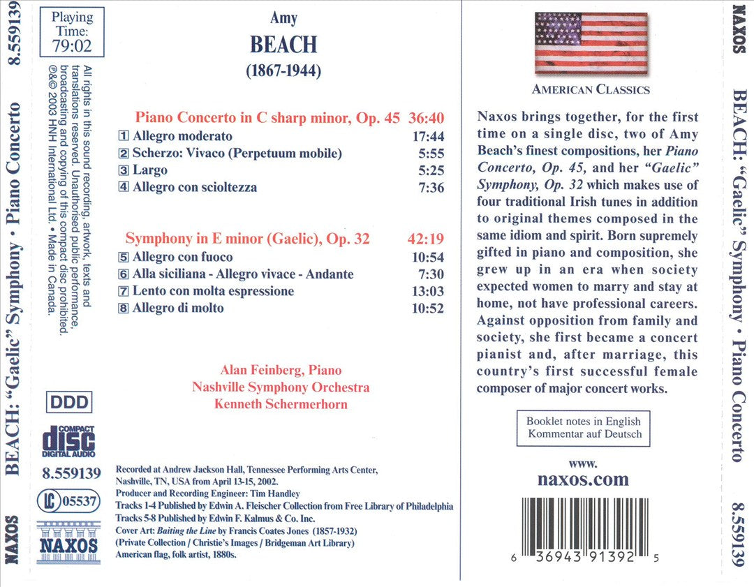 Amy Beach: "Gaelic" Symphony; Piano Concerto cover art