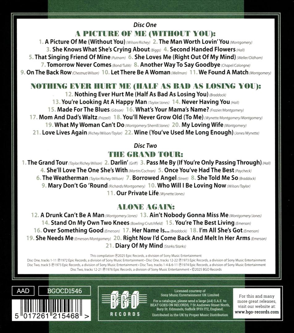 Picture of Me (Without You)/Nothing Ever Hurt Me (Half As Bad As Losing You)/The Grand Tour/Alone Again cover art