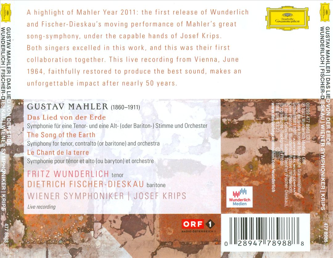 Mahler: Das Lied von der Erde cover art