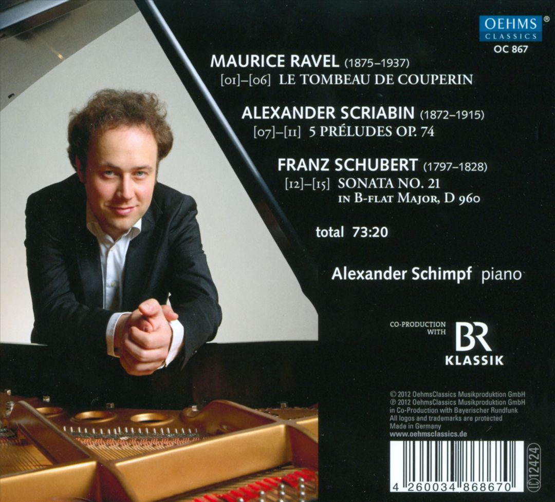 Ravel, Scriabin, Schubert cover art