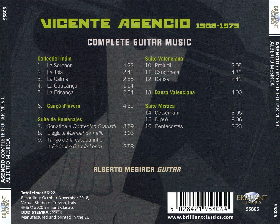 Asencio: Complete Guitar Music cover art