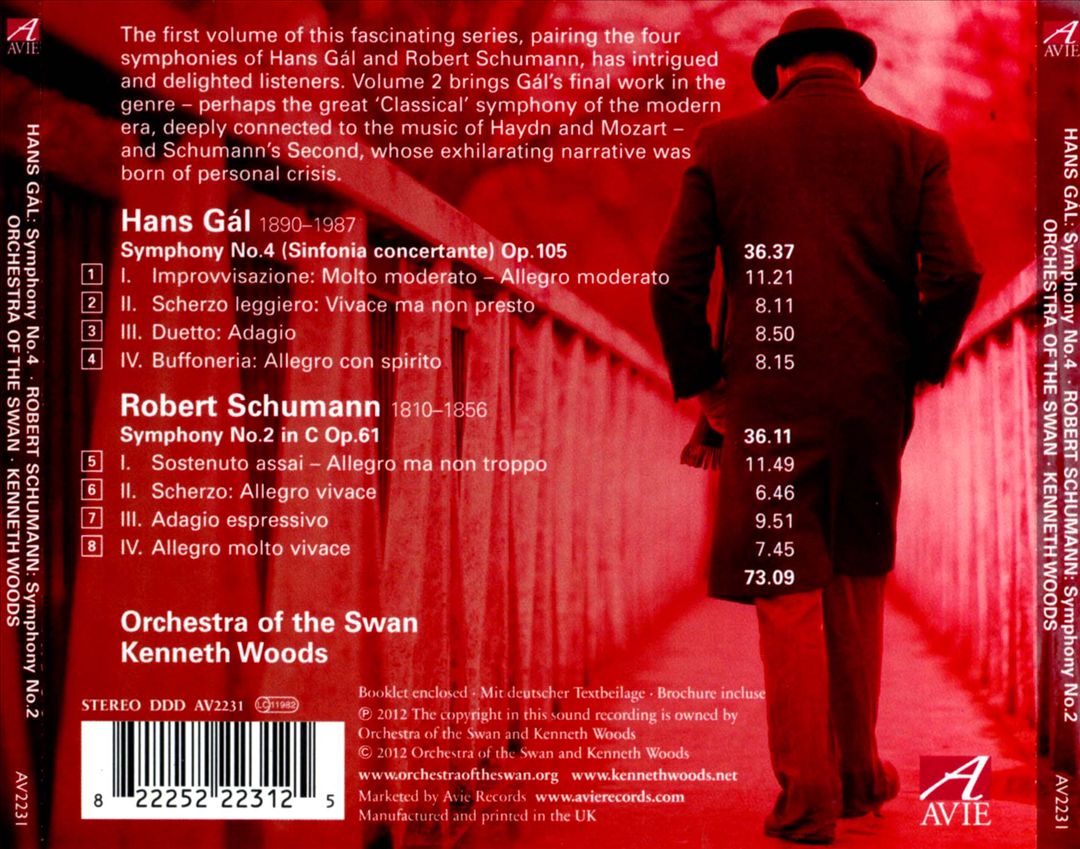 Hans Gál: Symphony No. 4; Schumann: Symphony No. 2 cover art