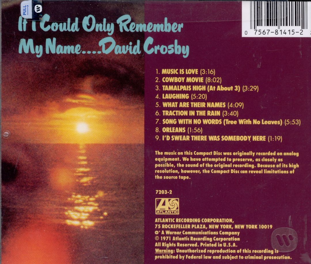 If I Could Only Remember My Name... cover art