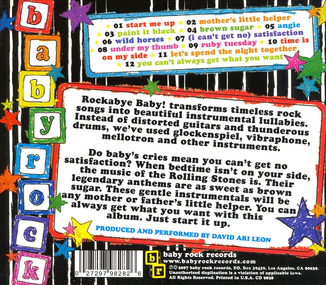 Rockabye Baby! Lullaby Renditions of the Rolling Stones cover art
