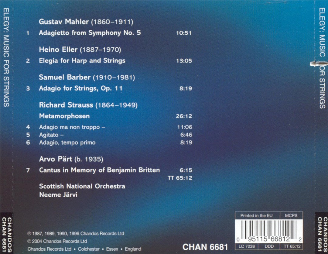 Elegy: Music for Strings cover art