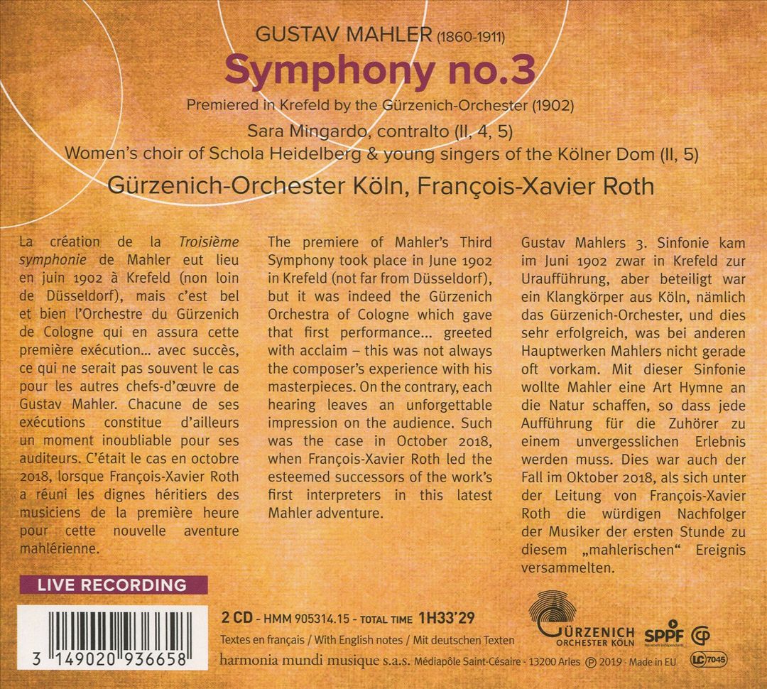 Gustav Mahler: Symphony No. 3 cover art