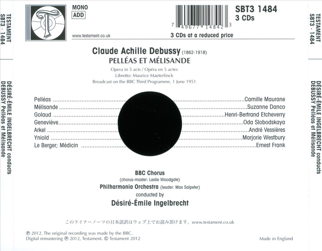 Debussy: Pelléas et Mélisande cover art