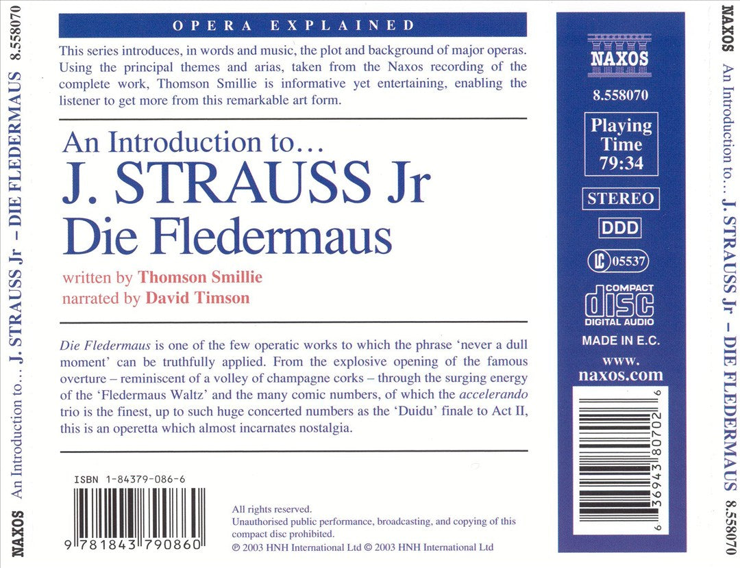 Introduction to J. Strauss, Jr.'s "Die Fledermaus" cover art