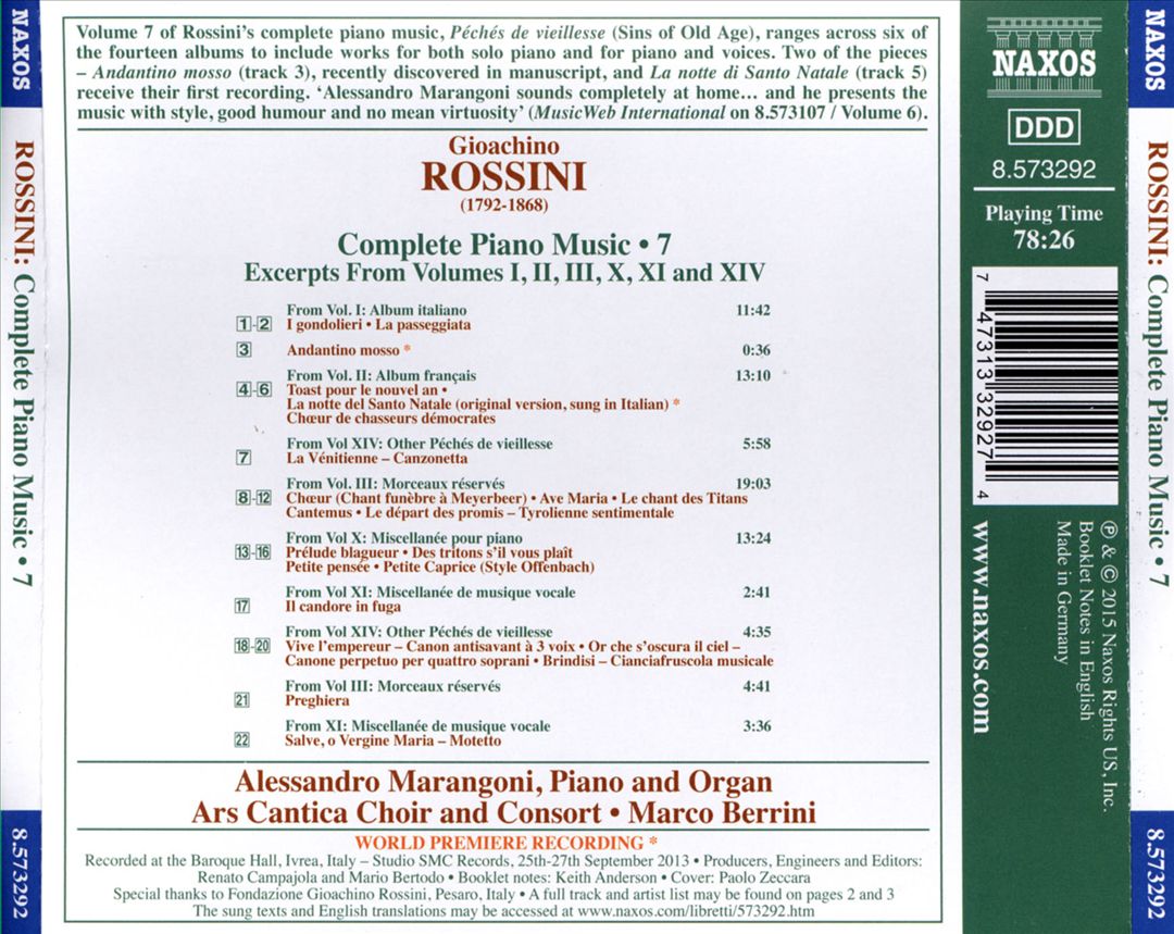 Rossini: Péchés de viellesse, Vol. 7 cover art