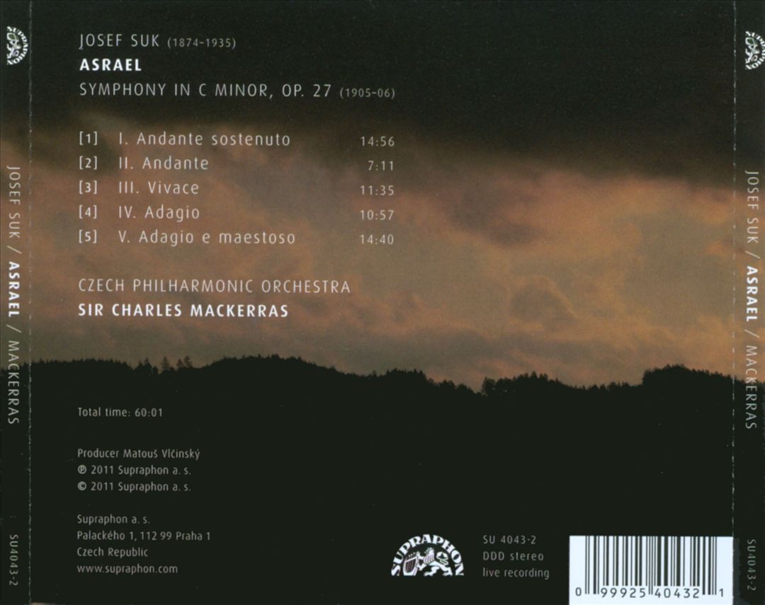 Josef Suk: Asrael cover art