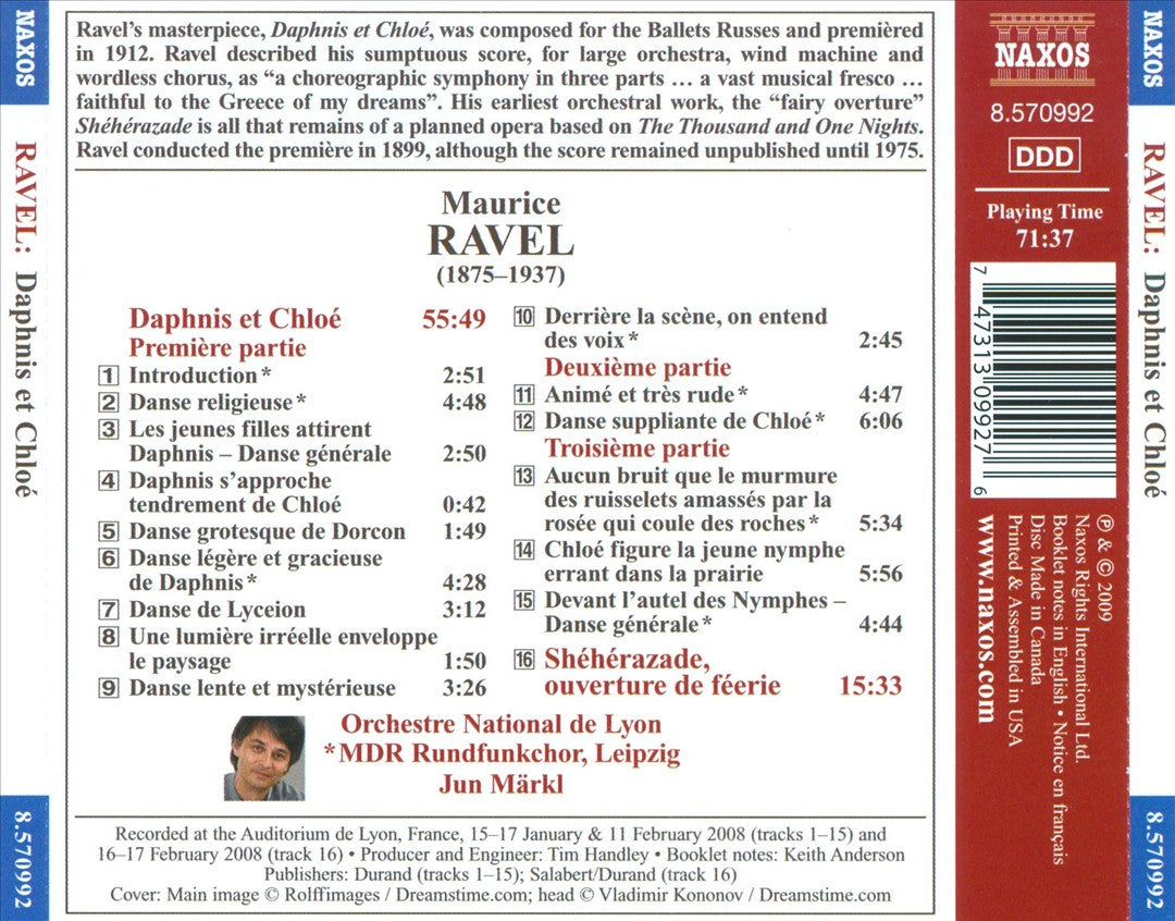 Maurice Ravel: Daphnis et Chloé (Complete Ballet in Three Parts) cover art