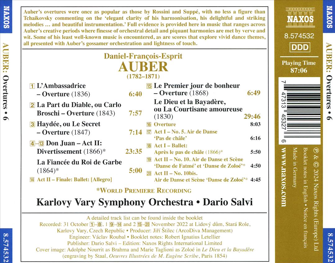 Auber: Overtures, Vol. 6 cover art