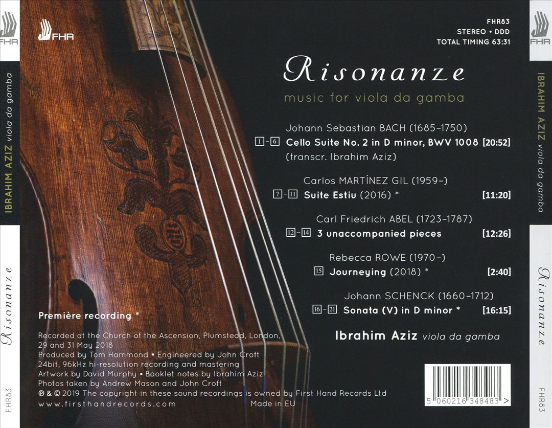 Risonanze: Music for Viola da Gamba cover art