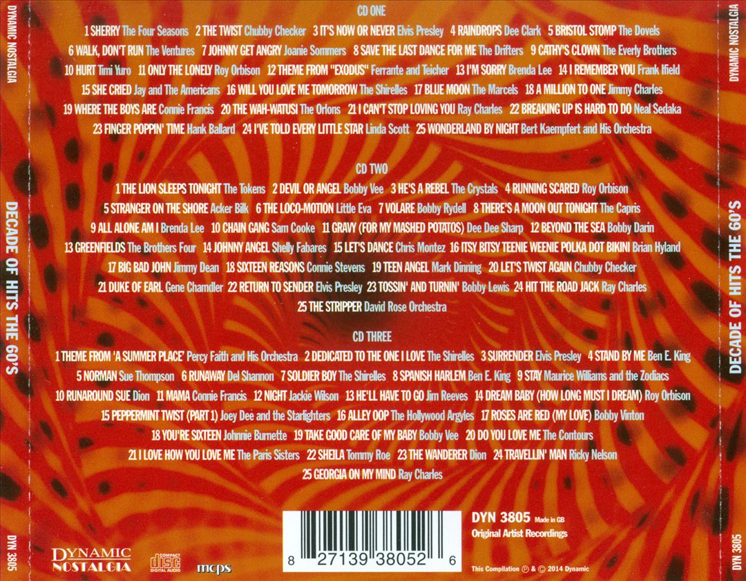 Decade of Hits: The 60's cover art