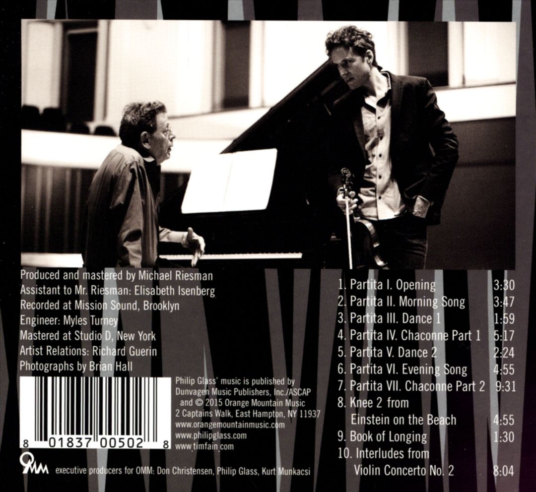 Tim Fain Plays Philip Glass: Partita for Solo Violin cover art