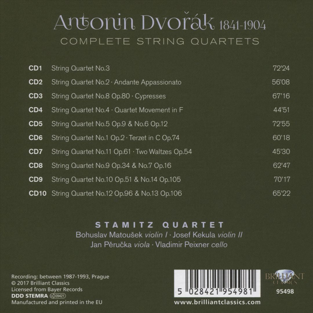 Dvořák: Complete String Quartets cover art