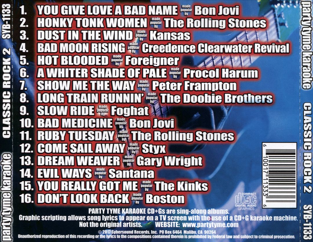 Party Tyme Karaoke: Classic Rock, Vol. 2 cover art