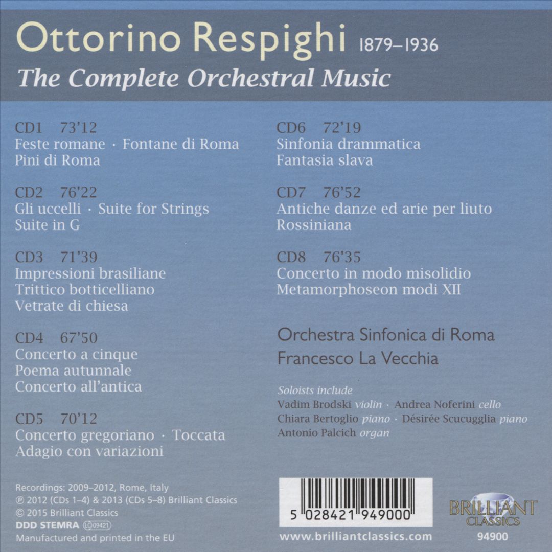 Respighi: The Complete Orchestral Music cover art