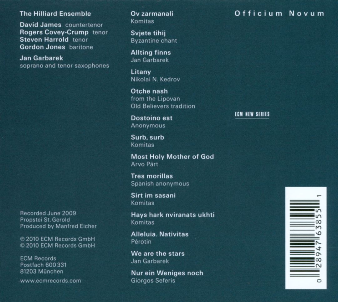 Officium Novum cover art