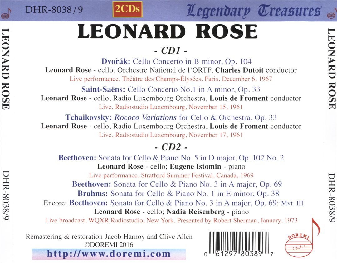 Dvořák, Saint-Saëns: Cello Concertos; Tchaikovsky: Rococo Variations; Beethoven, Brahms: Cello Sonatas cover art