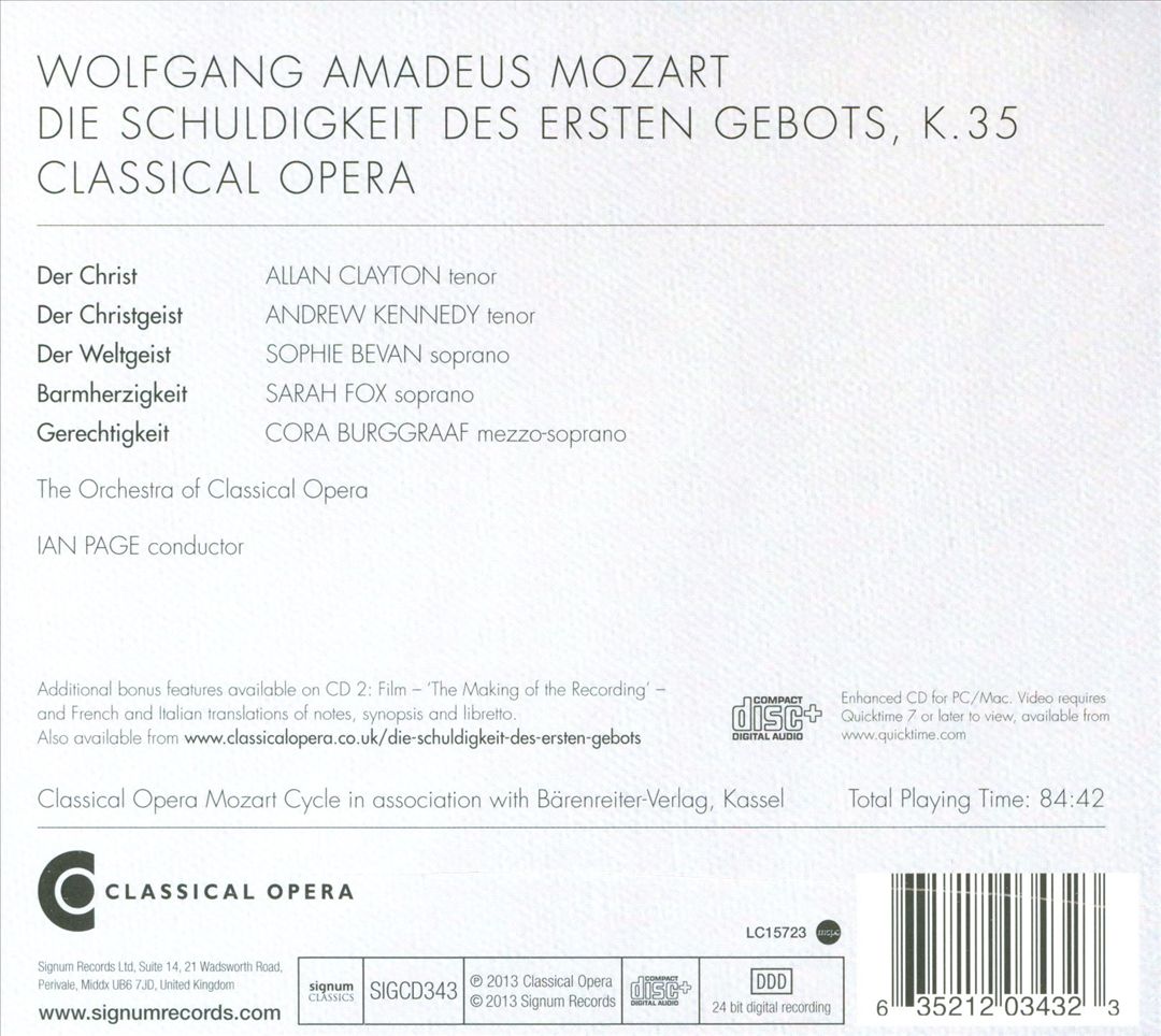 Mozart: Die Schuldigkeit des Ersten Gebots cover art