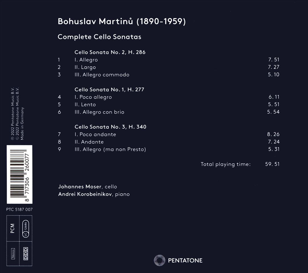 Martinu: Cello Sonatas cover art