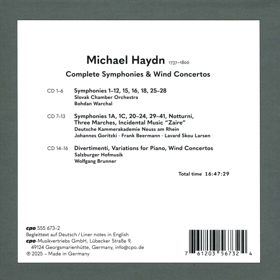 Michael Haydn: Complete Symphonies; Wind Concertos cover art