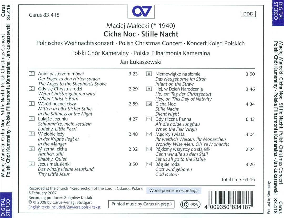 Maciej Malecki: Cicha Noc cover art