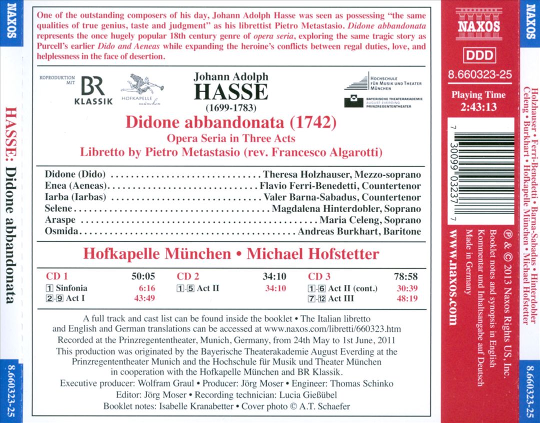 Johann Adolph Hasse: Didone abbandonata cover art