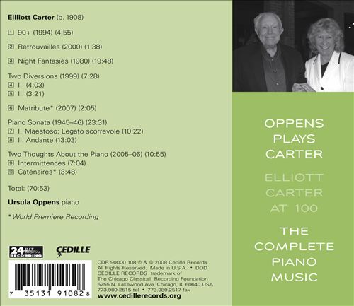 Oppens Plays Carter cover art
