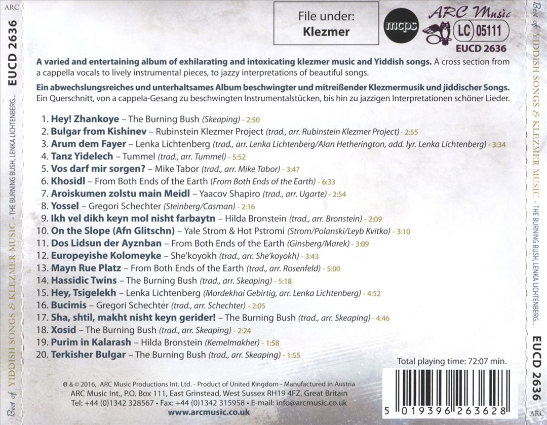 Best of Yiddish Songs and Klezmer Music cover art