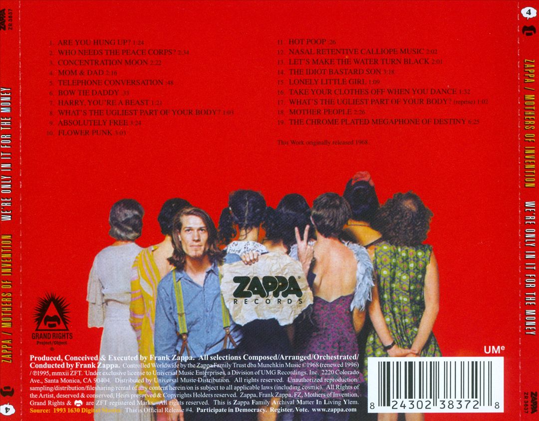 We're Only in It for the Money cover art