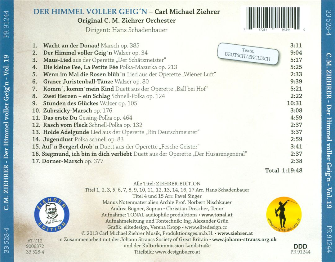 Carl Michael Ziehrer, Vol. 19: Der Himmel voller Geig'n cover art
