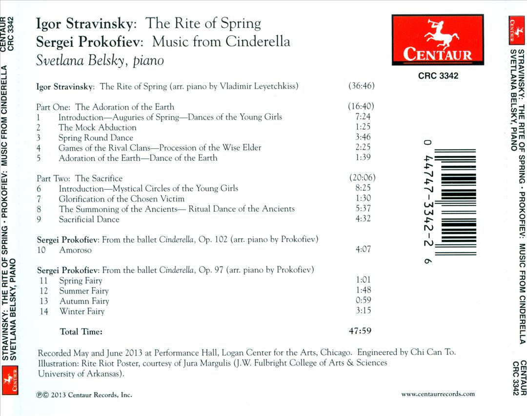 Stravinsky: The Rite of Spring; Prokofiev: Music from Cinderella cover art